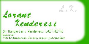 lorant kenderesi business card